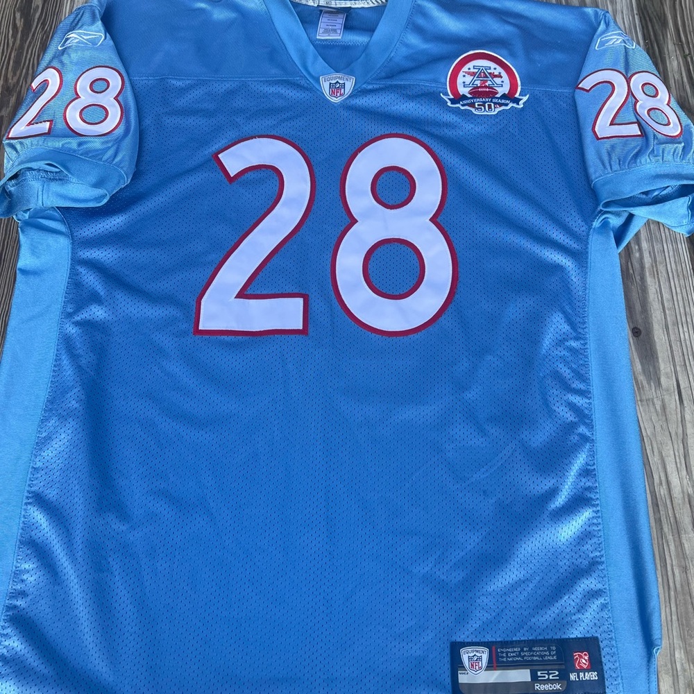 Chris Johnson CJ2K On-Field AFL Jersey size 52 Houston Oilers Tennessee Titans